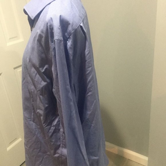 PerryEllis  Slim Fit Blue Mens Collar Shirt 17 1/2 - Picture 4 of 6